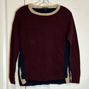 J. Crew Burgundy Navy Color Black Side Snap Cotton Sweater XS